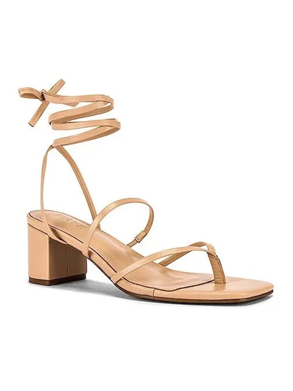 RAYE Syrah Heel Cream Leather Wrap Tie Sandals Size 6 NWOT